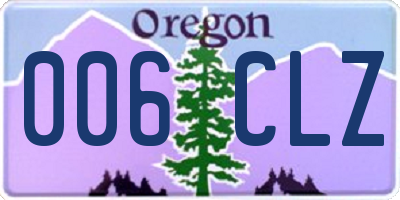 OR license plate 006CLZ
