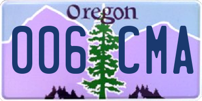 OR license plate 006CMA