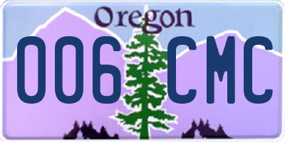 OR license plate 006CMC