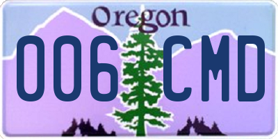 OR license plate 006CMD