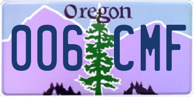 OR license plate 006CMF