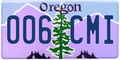 OR license plate 006CMI