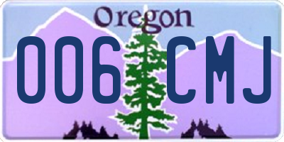 OR license plate 006CMJ