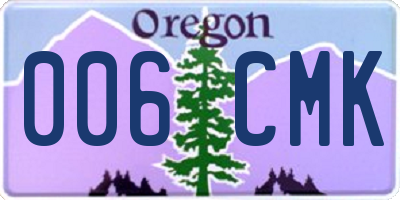OR license plate 006CMK
