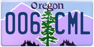 OR license plate 006CML