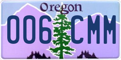 OR license plate 006CMM