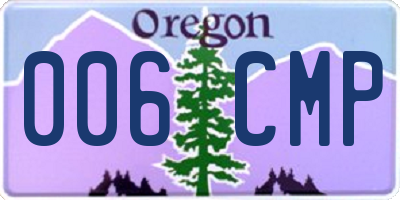 OR license plate 006CMP