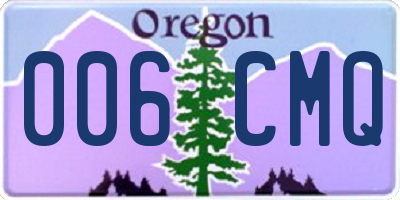 OR license plate 006CMQ