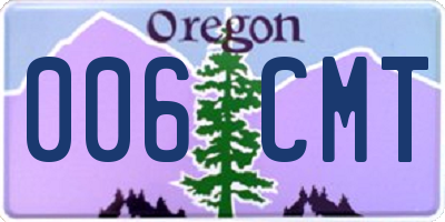 OR license plate 006CMT