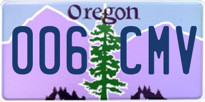 OR license plate 006CMV