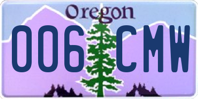 OR license plate 006CMW