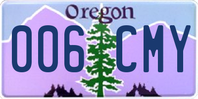OR license plate 006CMY