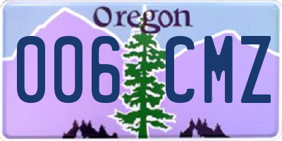 OR license plate 006CMZ