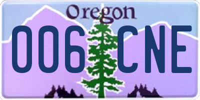 OR license plate 006CNE