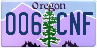 OR license plate 006CNF