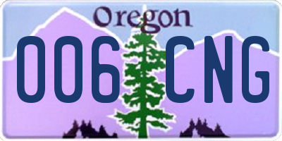 OR license plate 006CNG