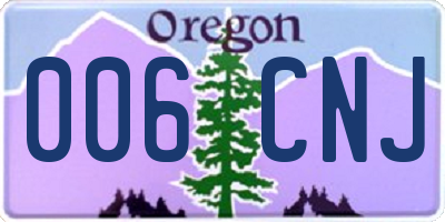 OR license plate 006CNJ