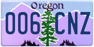 OR license plate 006CNZ