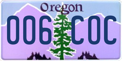 OR license plate 006COC