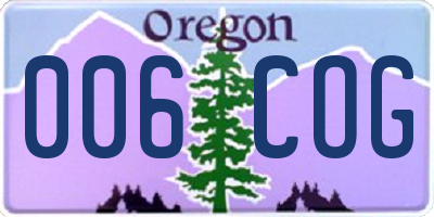 OR license plate 006COG