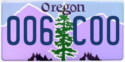 OR license plate 006COO
