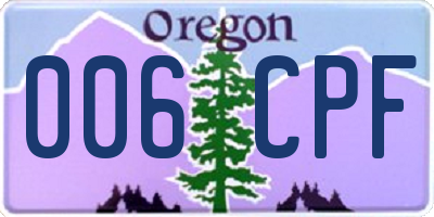 OR license plate 006CPF