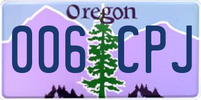 OR license plate 006CPJ