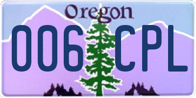OR license plate 006CPL