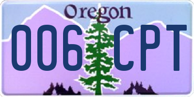 OR license plate 006CPT