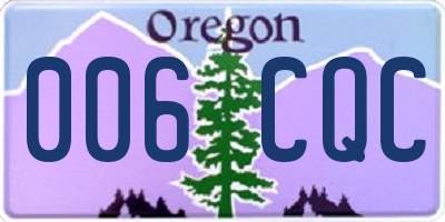 OR license plate 006CQC