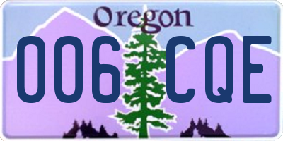 OR license plate 006CQE
