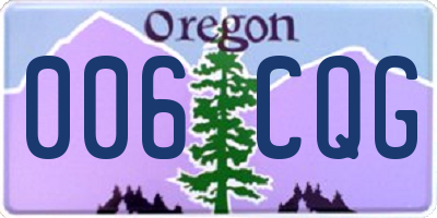 OR license plate 006CQG