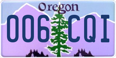 OR license plate 006CQI