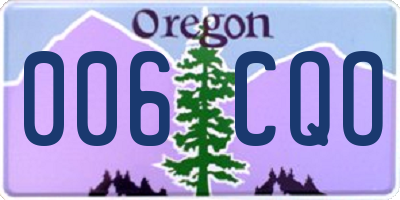 OR license plate 006CQO