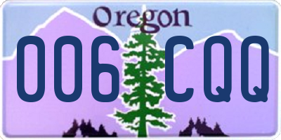 OR license plate 006CQQ
