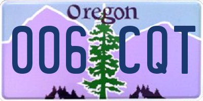 OR license plate 006CQT