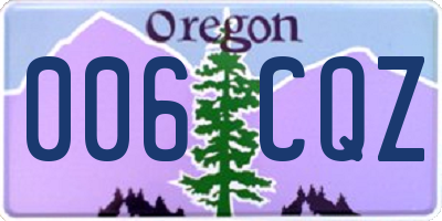 OR license plate 006CQZ