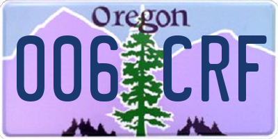 OR license plate 006CRF