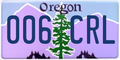 OR license plate 006CRL