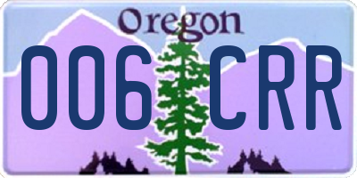 OR license plate 006CRR