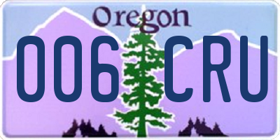 OR license plate 006CRU