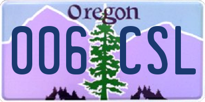 OR license plate 006CSL