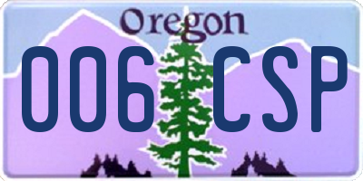 OR license plate 006CSP