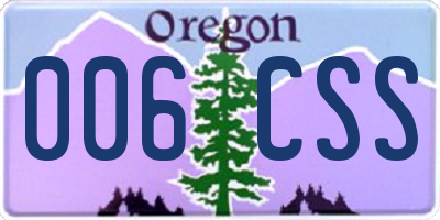 OR license plate 006CSS