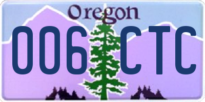 OR license plate 006CTC