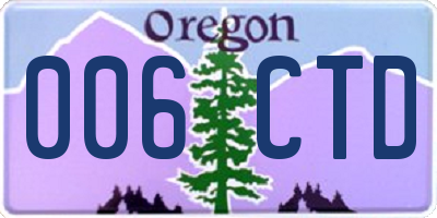 OR license plate 006CTD