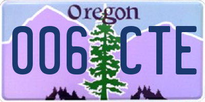 OR license plate 006CTE