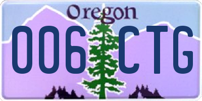 OR license plate 006CTG