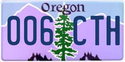 OR license plate 006CTH