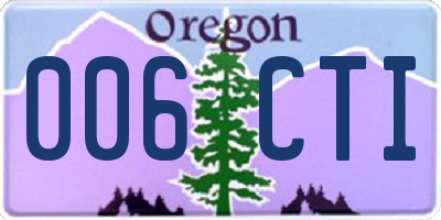 OR license plate 006CTI